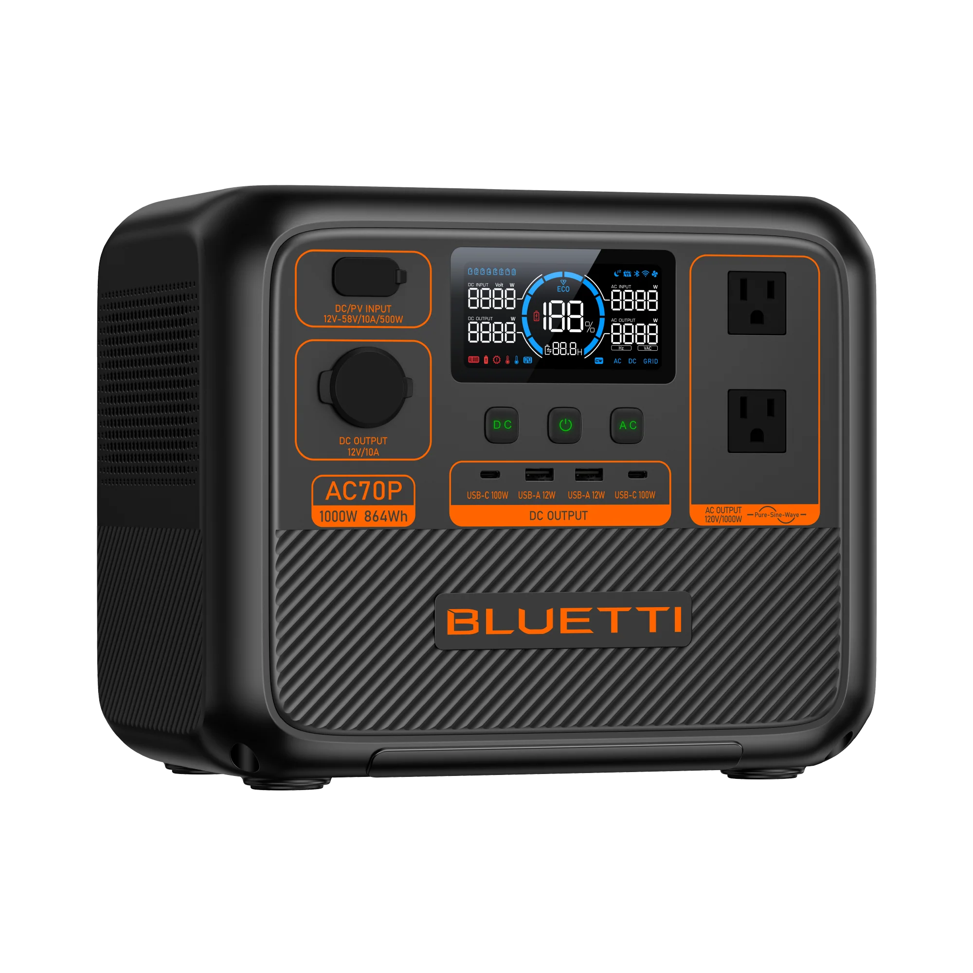 BLUETTI AC70P Portable Power Station | 1000W 864Wh - Image 2