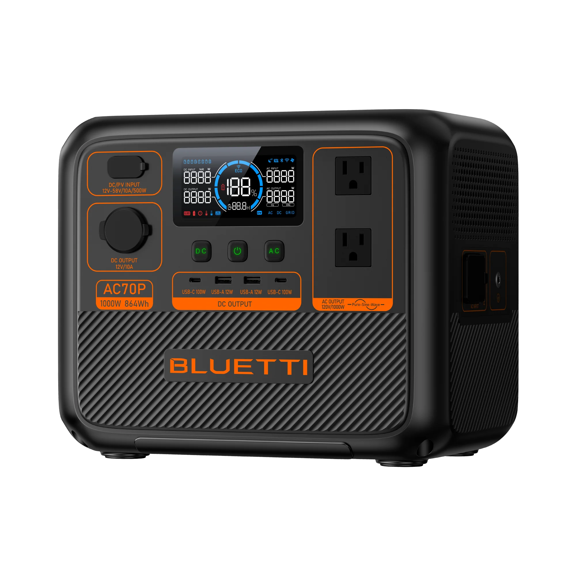 BLUETTI AC70P Portable Power Station | 1000W 864Wh - Image 4
