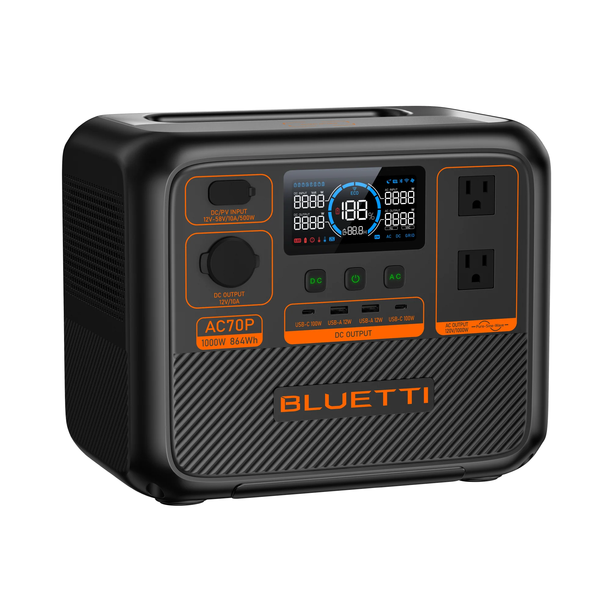 BLUETTI AC70P Portable Power Station | 1000W 864Wh - Image 5