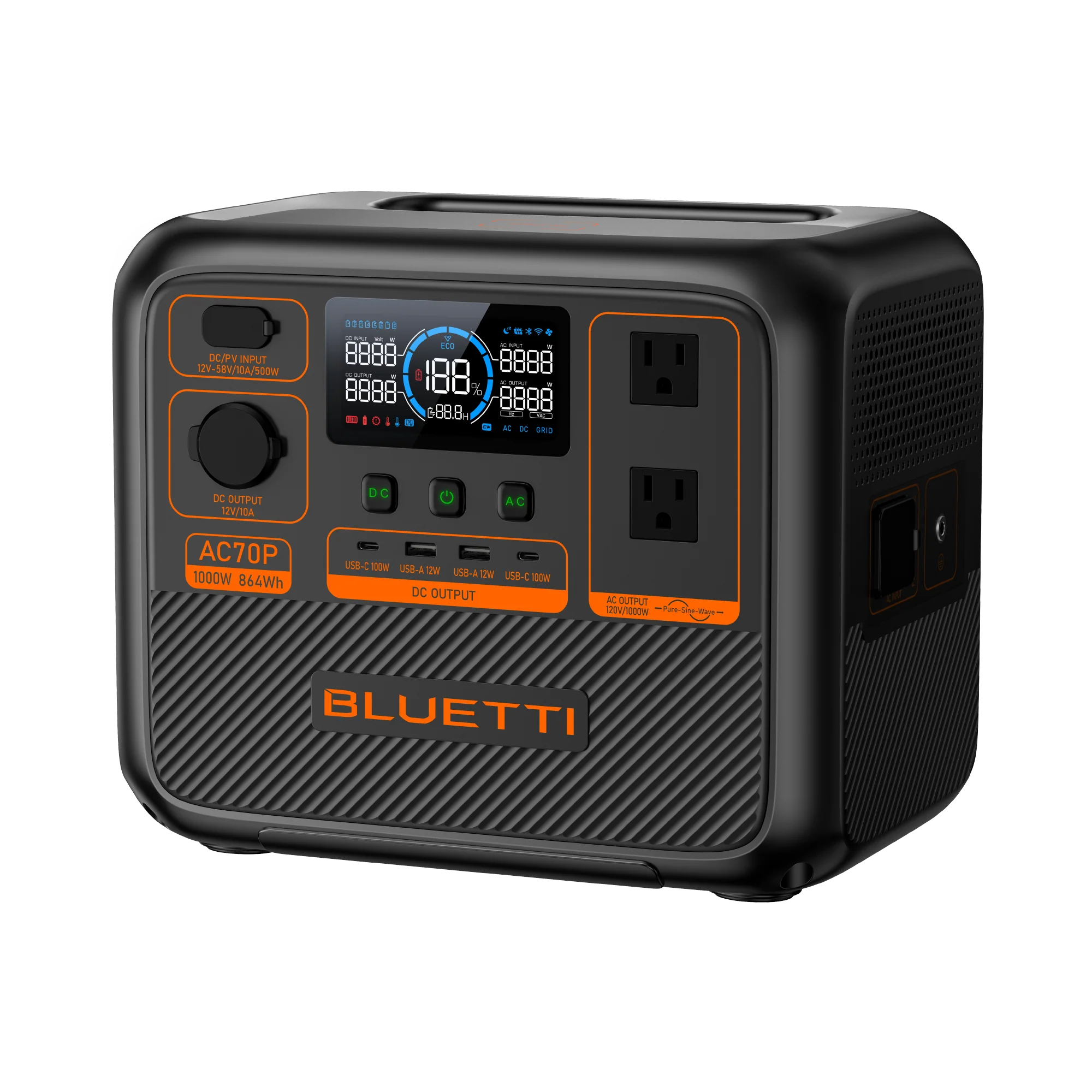 BLUETTI AC70P Portable Power Station | 1000W 864Wh - Image 6