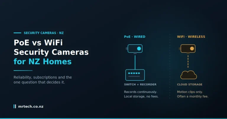 Comparing PoE and WiFi security cameras for NZ homes